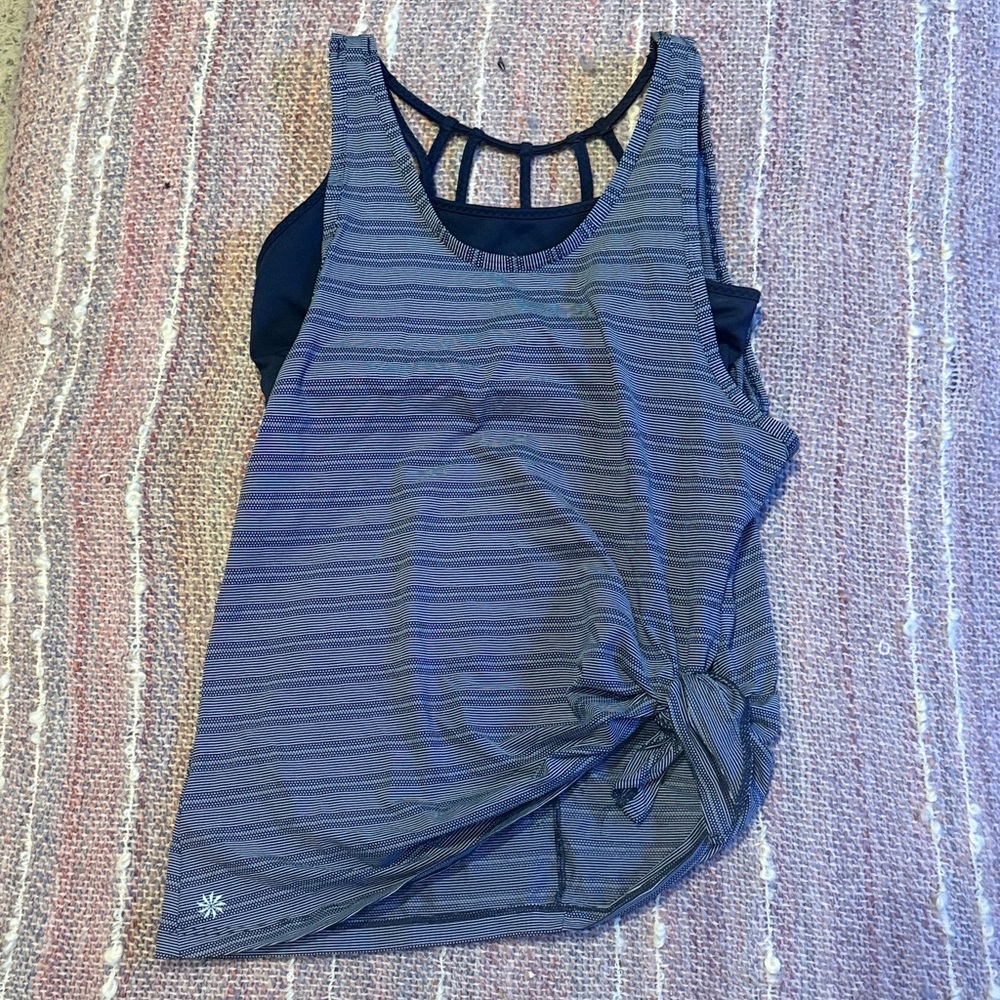 Athleta Striped Blue tank top 2 in 1